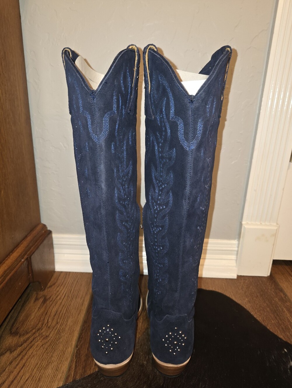 Old Gringo Blue Suede Tall Jager Boots, Women's 7.5 (Fit Like Mayra's) - Picture 6 of 16